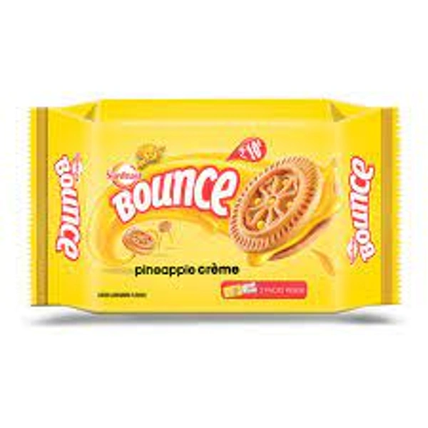 SUNFEAST BOUNCE PINEAPPLE CREME BISCUITS - 64GM