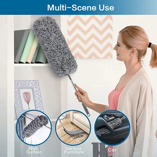 Grey Fan Duster Extendable handle