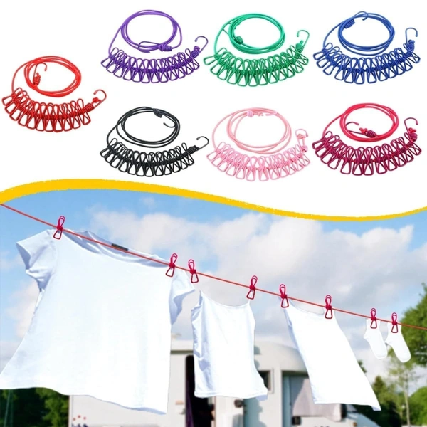 Cloth Hanging Clip Rope 12 Clips