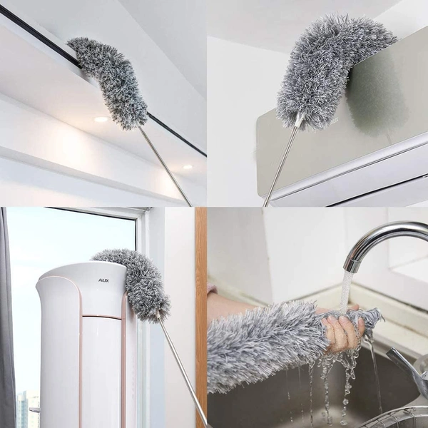 Grey Fan Duster Extendable handle