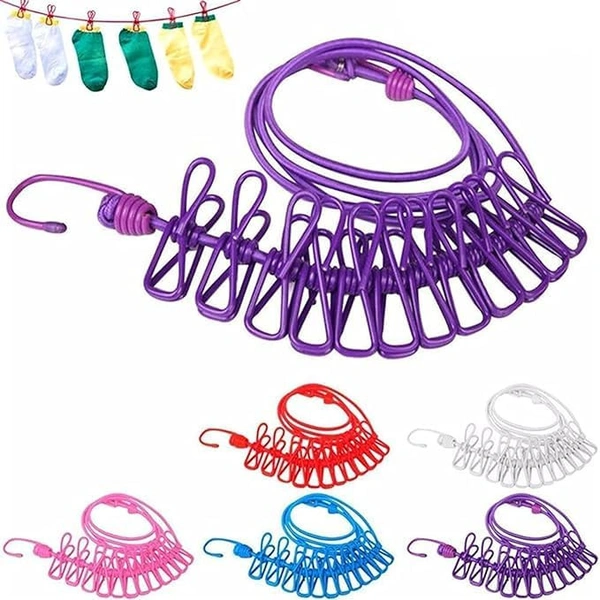 Cloth Hanging Clip Rope 12 Clips