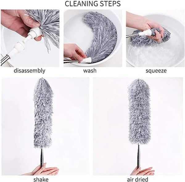 Grey Fan Duster Extendable handle