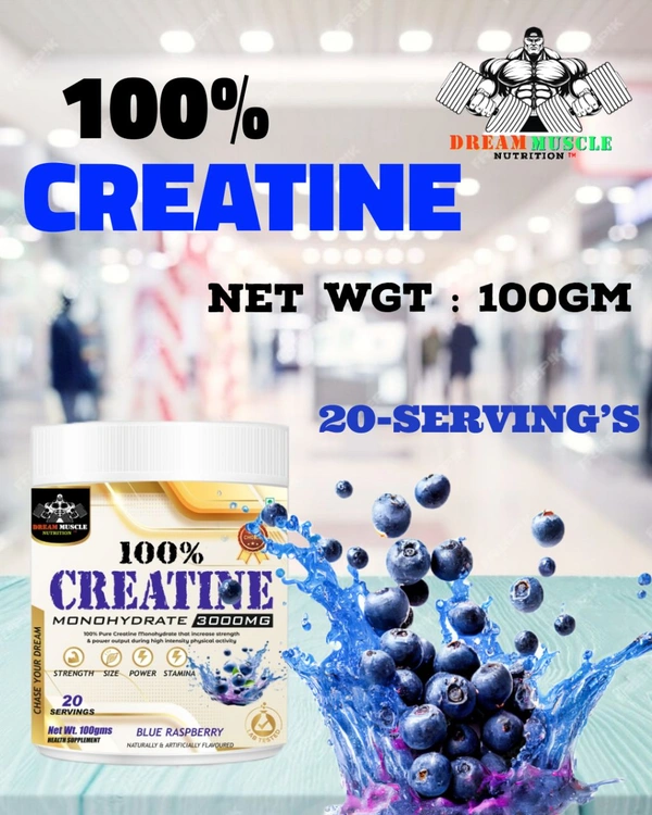 𝔻ℝ𝔼𝔸𝕄 𝕄𝕌𝕊ℂ𝕃𝔼 ℕ𝕌𝕋ℝ𝕀𝕋𝕀𝕆ℕ ( 𝗗𝗠𝗡 ) 100% 𝗖𝗥𝗘𝗔𝗧𝗜𝗡𝗘 - 20 SERVING'S, BLUEBERRY