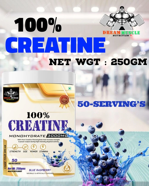 𝔻ℝ𝔼𝔸𝕄 𝕄𝕌𝕊ℂ𝕃𝔼 ℕ𝕌𝕋ℝ𝕀𝕋𝕀𝕆ℕ ( 𝗗𝗠𝗡 ) 100% 𝗖𝗥𝗘𝗔𝗧𝗜𝗡𝗘 - 50 SERVING'S, BLUEBERRY