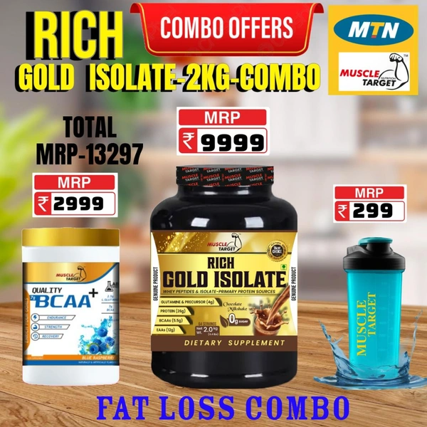 𝐂𝐎𝐌𝐁𝐎: 𝗥𝗜𝗖𝗛 𝗚𝗢𝗟𝗗 𝗜𝗦𝗢𝗟𝗔𝗧𝗘 -2𝗞𝗚 + BCAA 30S