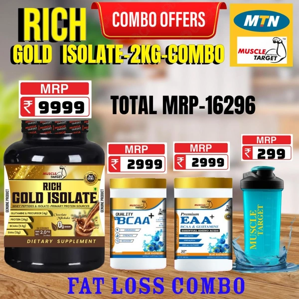 𝐂𝐎𝐌𝐁𝐎: 𝗥𝗜𝗖𝗛 𝗚𝗢𝗟𝗗 𝗜𝗦𝗢𝗟𝗔𝗧𝗘 -2𝗞𝗚 + BCAA + EAA