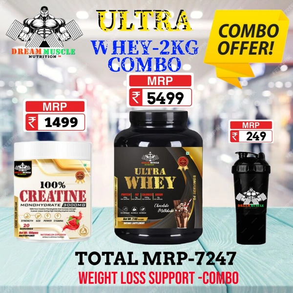 𝐂𝐎𝐌𝐁𝐎 : 𝗨𝗟𝗧𝗥𝗔 𝗪𝗛𝗘𝗬 - 2𝗞𝗚  + CREATINE 20S