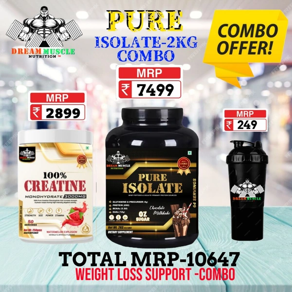 𝐂𝐎𝐌𝐁𝐎 :𝗣𝗨𝗥𝗘 𝗜𝗦𝗢𝗟𝗔𝗧𝗘 - 2𝗞𝗚 + CREATINE 50S