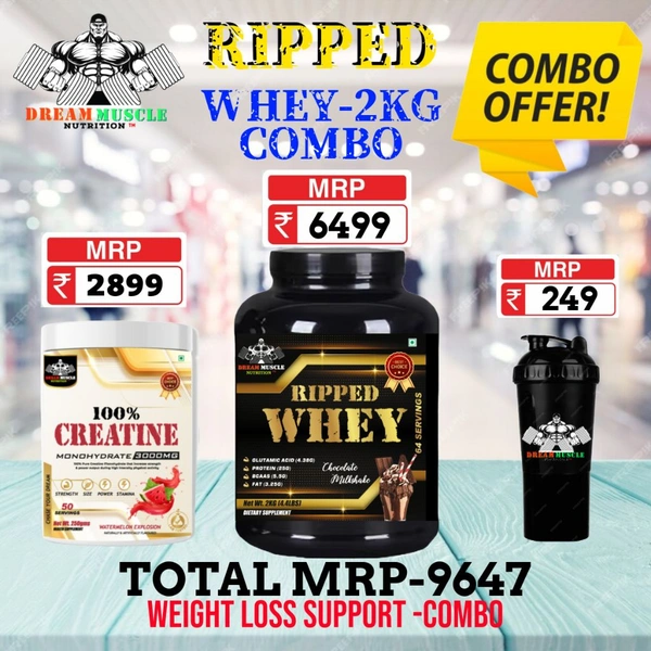 𝐂𝐎𝐌𝐁𝐎 : 𝗥𝗜𝗣𝗣𝗘𝗗 𝗪𝗛𝗘𝗬 -  2𝗞𝗚  + CREATINE 50S