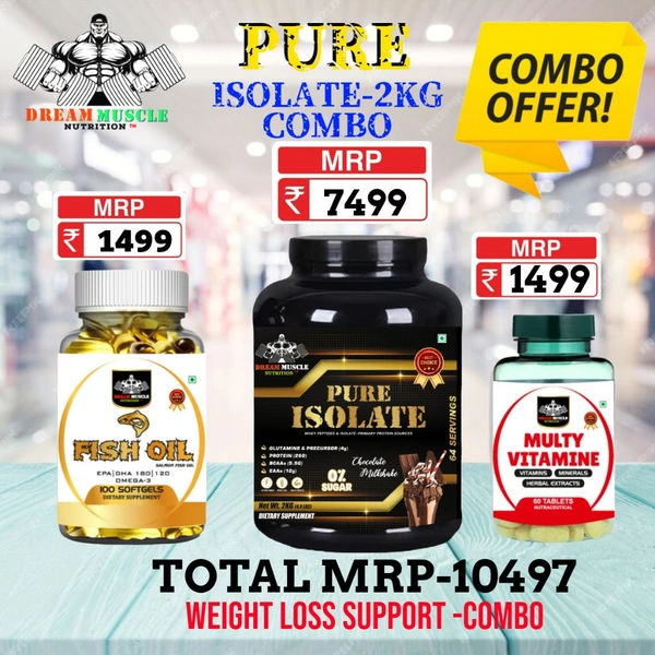 𝐂𝐎𝐌𝐁𝐎 :𝗣𝗨𝗥𝗘 𝗜𝗦𝗢𝗟𝗔𝗧𝗘 - 2𝗞𝗚 + FISH OIL + MULTIVITAMIN