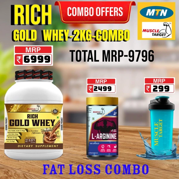 𝐂𝐎𝐌𝐁𝐎:  𝗥𝗜𝗖𝗛 𝗚𝗢𝗟𝗗 𝗪𝗛𝗘𝗬 -2𝗞𝗚 + L - ARGININE