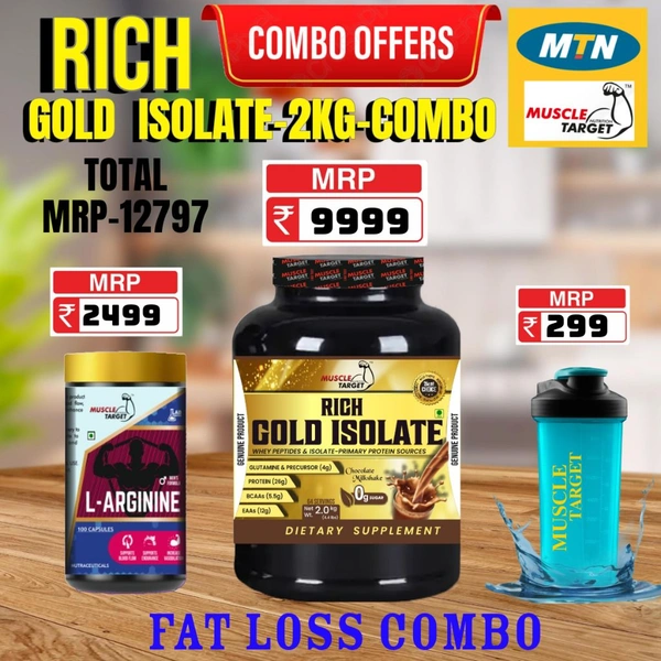 𝐂𝐎𝐌𝐁𝐎: 𝗥𝗜𝗖𝗛 𝗚𝗢𝗟𝗗 𝗜𝗦𝗢𝗟𝗔𝗧𝗘 -2𝗞𝗚 + L - ARGININE