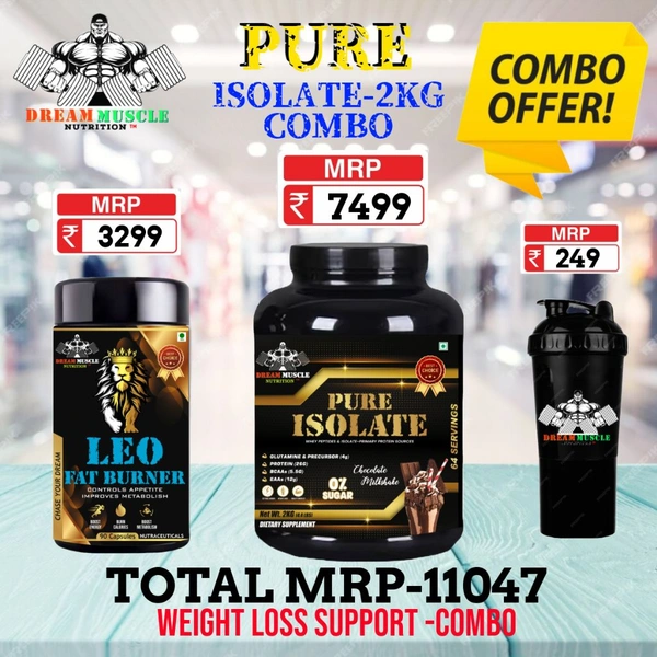 𝐂𝐎𝐌𝐁𝐎 :𝗣𝗨𝗥𝗘 𝗜𝗦𝗢𝗟𝗔𝗧𝗘 - 2𝗞𝗚 + LEO FAT BURNER