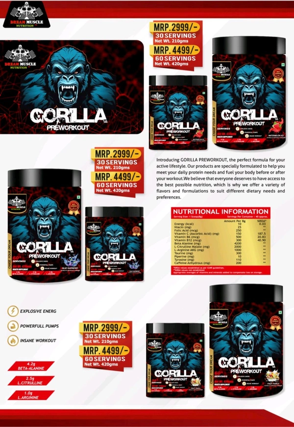 𝐂𝐎𝐌𝐁𝐎 :𝗣𝗨𝗥𝗘 𝗜𝗦𝗢𝗟𝗔𝗧𝗘 - 2𝗞𝗚 + LEO FAT BURNER + GORILLA PREWORKOUT 60S