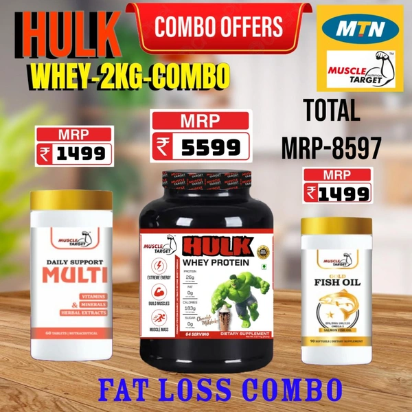 𝐂𝐎𝐌𝐁𝐎: 𝗛𝗨𝗟𝗞 𝗪𝗛𝗘𝗬 - 2𝗞𝗚 + MULTI VITAMINE + FISH OIL