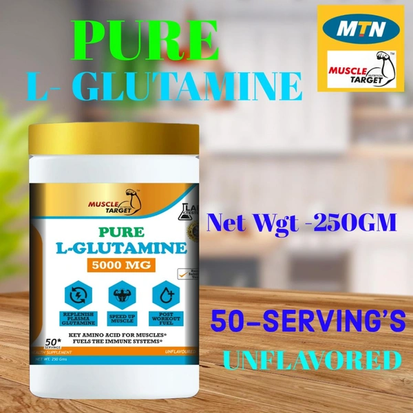 𝐌𝐔𝐒𝐂𝐋𝐄 𝐓𝐀𝐑𝐆𝐄𝐓 𝐍𝐔𝐓𝐑𝐈𝐓𝐈𝐎𝐍 (𝗠𝗧𝗡) 𝗣𝗨𝗥𝗘 𝗟 - 𝗚𝗟𝗨𝗧𝗔𝗠𝗜𝗡𝗘 - 250𝗚𝗠 - 50 SERVING'S, UNFLAVORED