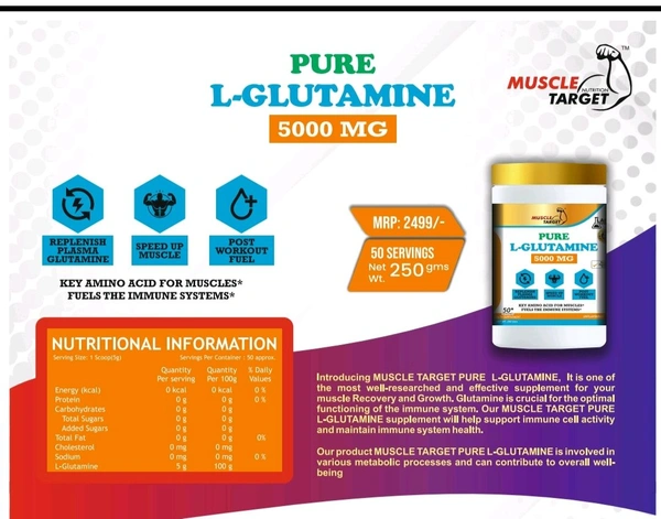 𝐌𝐔𝐒𝐂𝐋𝐄 𝐓𝐀𝐑𝐆𝐄𝐓 𝐍𝐔𝐓𝐑𝐈𝐓𝐈𝐎𝐍 (𝗠𝗧𝗡) 𝗣𝗨𝗥𝗘 𝗟 - 𝗚𝗟𝗨𝗧𝗔𝗠𝗜𝗡𝗘 - 250𝗚𝗠 - 50 SERVING'S, UNFLAVORED