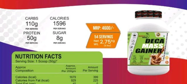 𝐂𝐎𝐌𝐁𝐎: 𝗗𝗘𝗖𝗔 𝗠𝗔𝗦𝗦 𝗚𝗔𝗜𝗡𝗘𝗥 - 3𝗞𝗚 + BCAA 30S