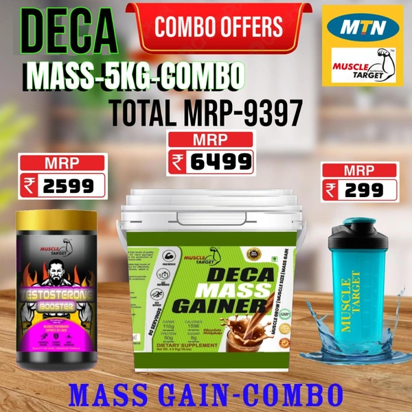 𝐂𝐎𝐌𝐁𝐎: 𝗗𝗘𝗖𝗔 𝗠𝗔𝗦𝗦 𝗚𝗔𝗜𝗡𝗘𝗥 - 3𝗞𝗚 + TESTO BOOSTER