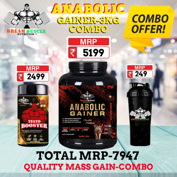 𝐂𝐎𝐌𝐁𝐎 :𝗔𝗡𝗔𝗕𝗢𝗟𝗜𝗖 𝗚𝗔𝗜𝗡𝗘𝗥 - 3𝗞𝗚 TESTO BOOSTER