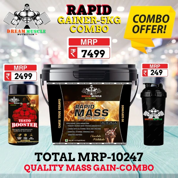 𝗖𝗢𝗠𝗕𝗢 :𝗥𝗔𝗣𝗜𝗗 𝗠𝗔𝗦𝗦 𝗚𝗔𝗜𝗡𝗘𝗥-5𝗞𝗚 + TESTO BOOSTER