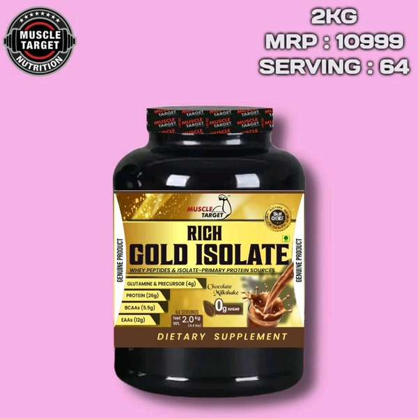 𝐌𝐔𝐒𝐂𝐋𝐄 𝐓𝐀𝐑𝐆𝐄𝐓 𝐍𝐔𝐓𝐑𝐈𝐓𝐈𝐎𝐍 (𝗠𝗧𝗡) 𝗥𝗜𝗖𝗛 𝗚𝗢𝗟𝗗 𝗜𝗦𝗢𝗟𝗔𝗧𝗘  - CHOCOLATE MILK SHAKE, RICH GOLD ISOLATE 2KG (4. 4LBS)