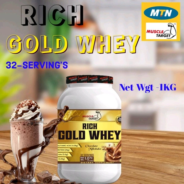 𝐌𝐔𝐒𝐂𝐋𝐄 𝐓𝐀𝐑𝐆𝐄𝐓 𝐍𝐔𝐓𝐑𝐈𝐓𝐈𝐎𝐍 (𝗠𝗧𝗡) 𝗥𝗜𝗖𝗛 𝗚𝗢𝗟𝗗 𝗪𝗛𝗘𝗬 - CHOCOLATE MILK SHAKE, RICH GOLD WHEY 1KG (2.2 LBS)