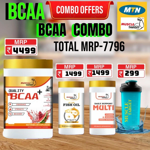 𝐂𝐎𝐌𝐁𝐎 :  BCAA  60S + FISH OIL + MULTI VITAMINE