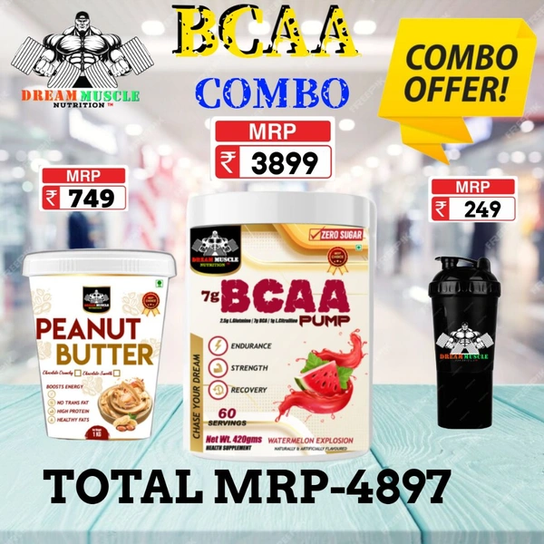 𝐂𝐎𝐌𝐁𝐎 : BCAA - 60S + PEANUT BUTTER 1KG