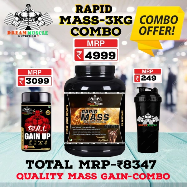 𝔻ℝ𝔼𝔸𝕄 𝕄𝕌𝕊ℂ𝕃𝔼 ℕ𝕌𝕋ℝ𝕀𝕋𝕀𝕆ℕ ( 𝗗𝗠𝗡 ) COMBO - 𝗥𝗔𝗣𝗜𝗗 𝗠𝗔𝗦𝗦 𝗚𝗔𝗜𝗡𝗘𝗥 - 3𝗞𝗚