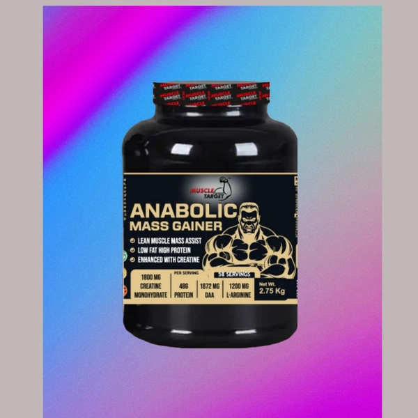 𝐌𝐔𝐒𝐂𝐋𝐄 𝐓𝐀𝐑𝐆𝐄𝐓 𝐍𝐔𝐓𝐑𝐈𝐓𝐈𝐎𝐍 (𝗠𝗧𝗡) 𝗔𝗡𝗔𝗕𝗢𝗟𝗜𝗖 𝗠𝗔𝗦𝗦 𝗚𝗔𝗜𝗡𝗘𝗥 - ANABOLIC GAINER 2.7KG.(6LBS), CHOCOLATE MILK SHAKE