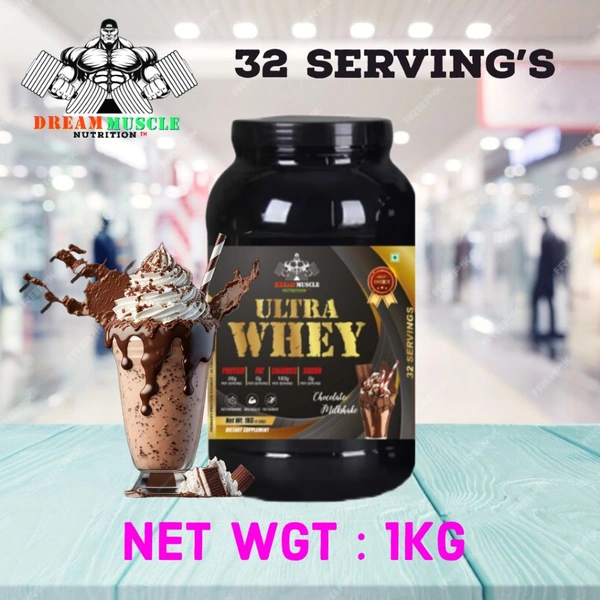 𝔻ℝ𝔼𝔸𝕄 𝕄𝕌𝕊ℂ𝕃𝔼 ℕ𝕌𝕋ℝ𝕀𝕋𝕀𝕆ℕ ( 𝗗𝗠𝗡 ) 𝗨𝗟𝗧𝗥𝗔 𝗪𝗛𝗘𝗬 - ULTRA WHEY 1KG (2.2LBS), CHOCOLATE MILK SHAKE