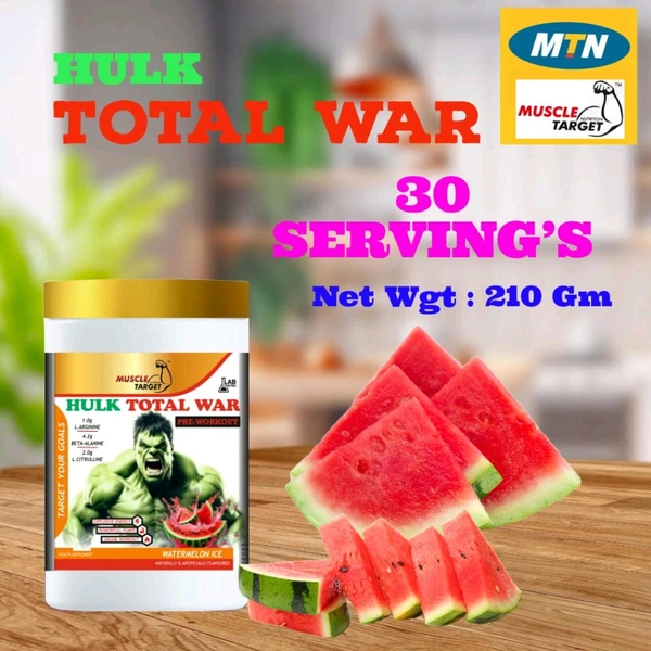 𝐌𝐔𝐒𝐂𝐋𝐄 𝐓𝐀𝐑𝐆𝐄𝐓 𝐍𝐔𝐓𝐑𝐈𝐓𝐈𝐎𝐍 (𝗠𝗧𝗡) 𝗛𝗨𝗟𝗞 𝗧𝗢𝗧𝗔𝗟 𝗪𝗔𝗥 𝗣𝗥𝗘 𝗪𝗢𝗥𝗞𝗢𝗨𝗧 - 30 SERVING'S, WATERMELON