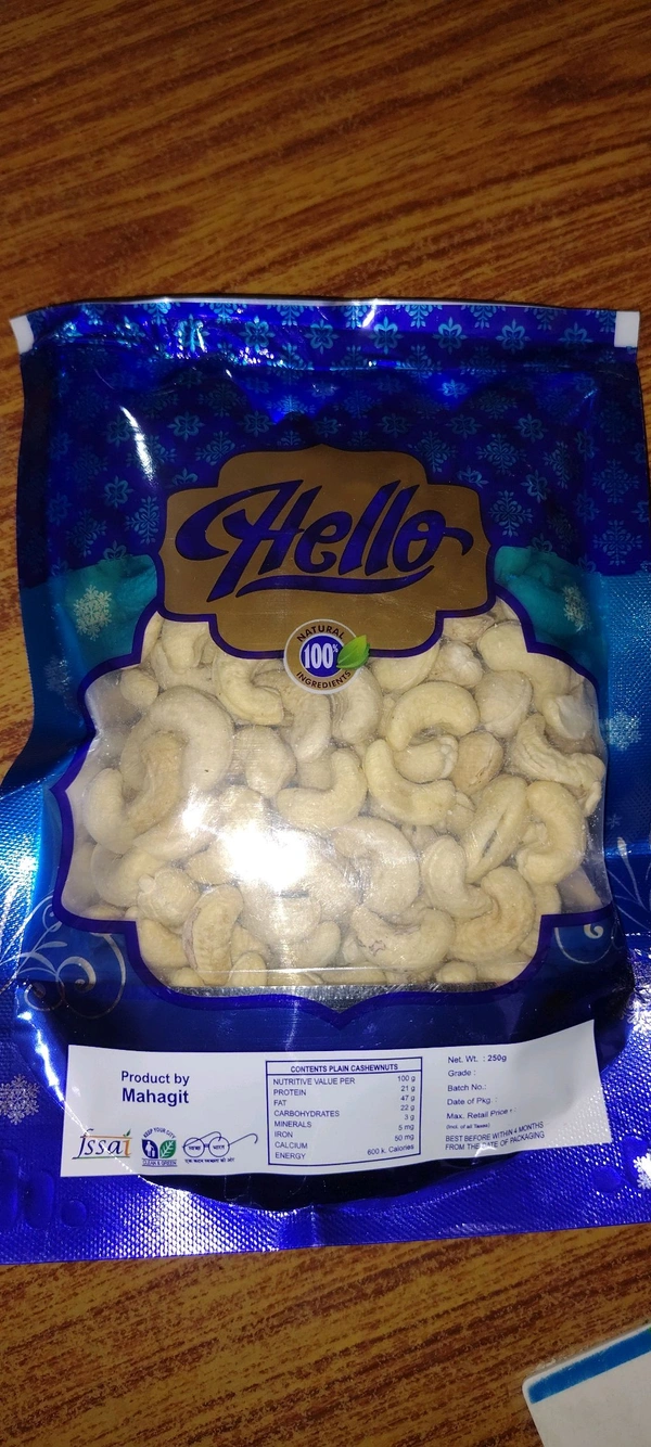 Hello Cashew (Kaju)     250gm - 250 Gram