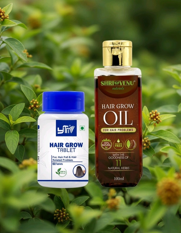 Hair grow oil + 60 Tablet - 100ml + 60 Tablet