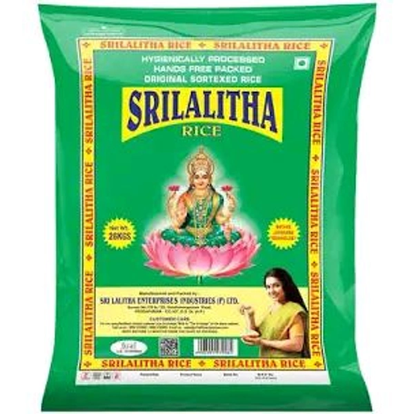 Sri Lalitha Brand Sona- Sortex Rice - 26Kg, Green