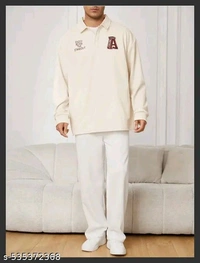 Mens || A Printed || Polo Neck || Half Sleeve |.. - White, M
