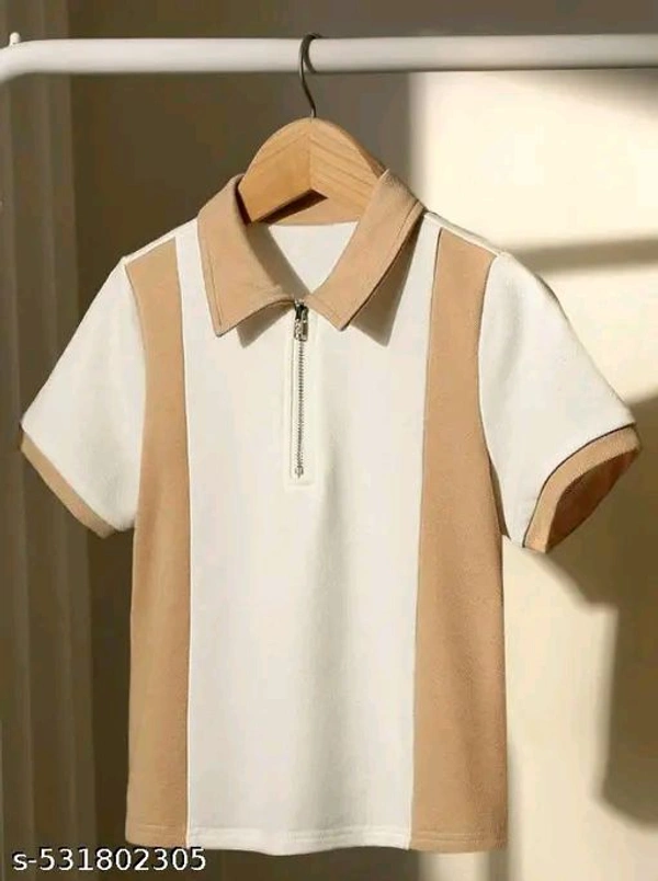 Men half tshirt mens tshirt collar tshirt zipper tshirt... - White, XXL