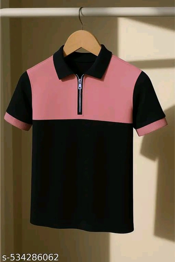 tshirt for men collar tshirt zipper tshirt collar tshirt... - Black, XXL