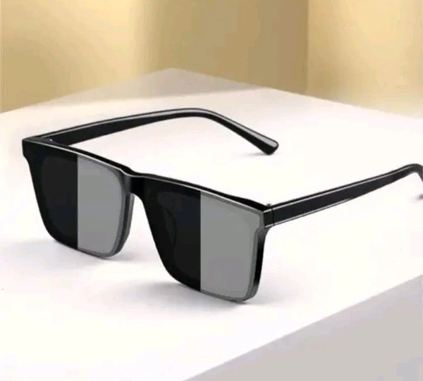 Black Square UV Protection Stylish Sunglasses for Men | Trendy Premium Look - Black