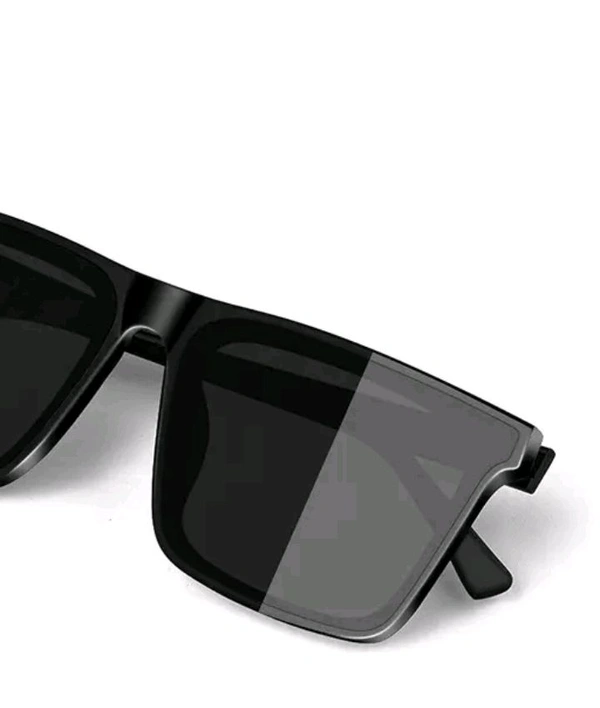 Black Square UV Protection Stylish Sunglasses for Men | Trendy Premium Look - Black