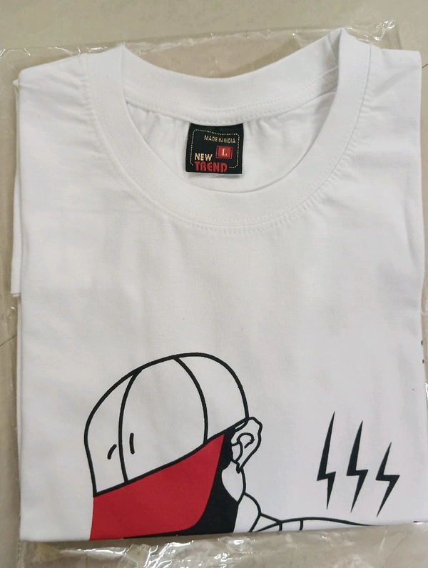 New Trend Tshirt Half - L, White