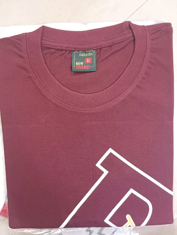 New Trend Tshirt Half - L, Solid Pink