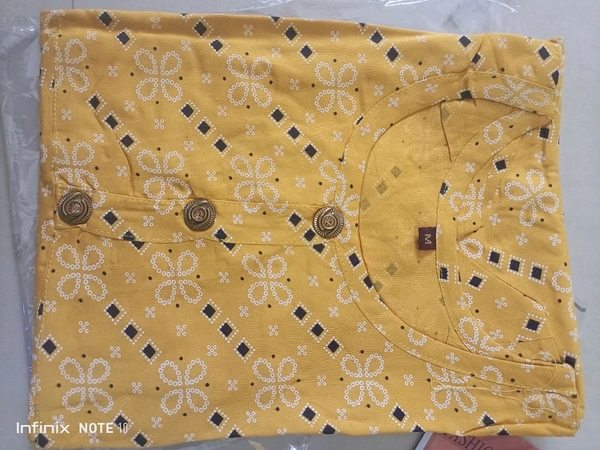 Cotton Printed Umbrella Kurti  - M