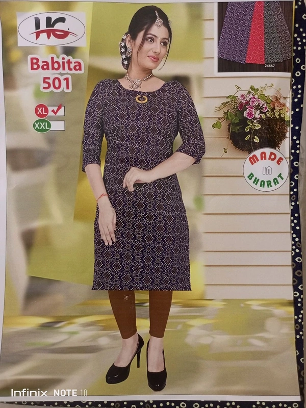 Babita Cotton Kurti  - XL