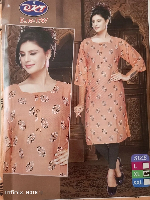Printed Cotton Kurti  - 3XL