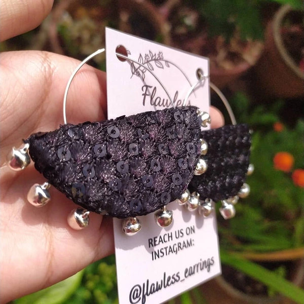 Black Sequins Hoops