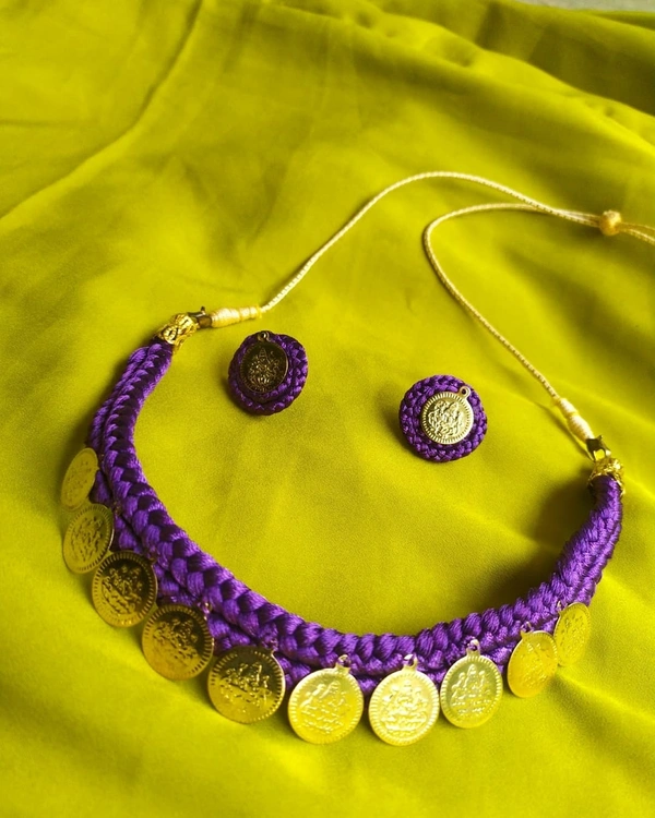 Purple Lakshmi Choker 
