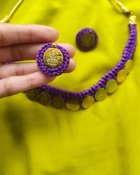 Purple Lakshmi Choker 