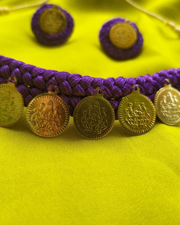Purple Lakshmi Choker 